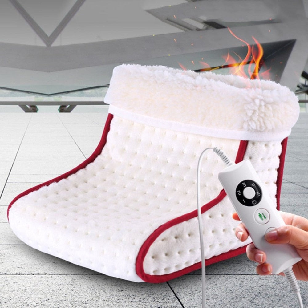 Heated Plug Type Electric Warm Foot Warmer Washable Heats Control Settings Warmer